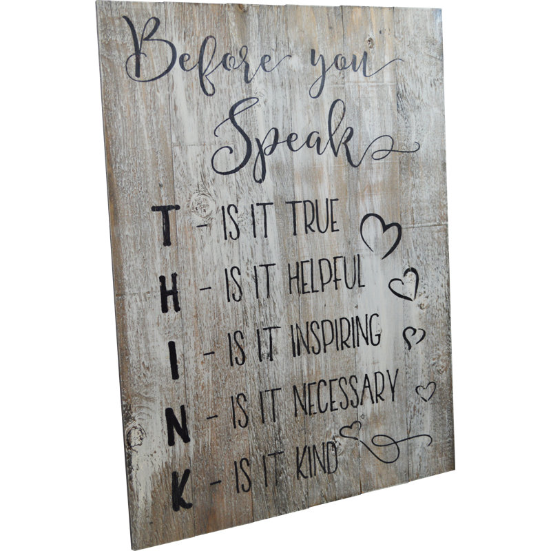 Winston Porter Before You Speak Think, Is It True, Is It Helpful, Is It